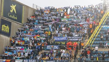 Afición del Málaga en Cádiz.