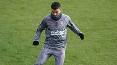 &Aacute;ngel Correa en un entrenamiento. 