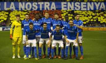 El once inicial del Lleida. 