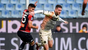 Johan Vásquez fue titular en el juego entre Genoa y Venezia