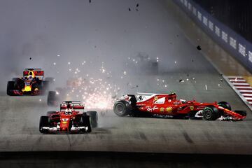 Incidente en la salida del Gran Premio de Singapur.