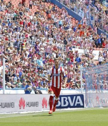 En su vuelta al Atleti en la temporada 2014/15, Torres marc¨® el primer gol de su segunda etapa como Rojiblanco en un 2-2 contra el Levante en la Ciutat de Valencia.