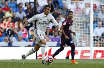 Cristiano Ronaldo con el balón. 
