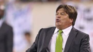 Miguel Herrera, técnico de México, en un partido de la Copa Oro 2015.
