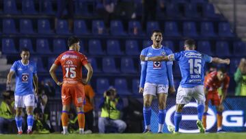 during the 1st round match between Cruz Azul and Mazatlan FC as part of the Torneo Apertura 2024 Liga MX at Ciudad de los Deportes Stadium on July 06, 2024 in Mexico City, Mexico.