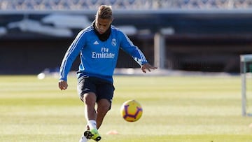Mariano entrena con el Real Madrid.