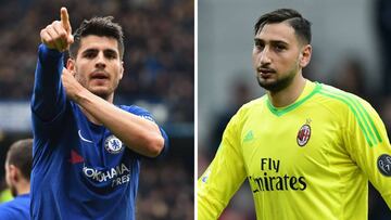 &Aacute;lvaro Morata y Gianluigi Donnarumma.