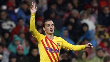 Griezmann, en el partido ante el Atlético.