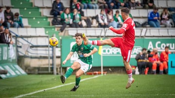 Aitor Buñuel, en el partido del Racing de Ferrol ante el Cartagena.