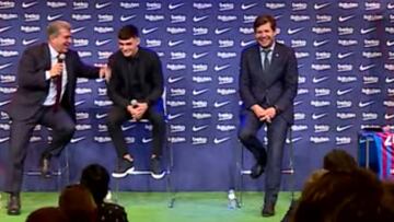 Laporta confude a Pedri con Messi en su renovación