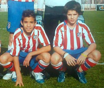 Álvaro Morata (right) during his time with Atlético de Madrid Under-15s