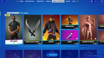 Tanto el skin Mike Lowrey como sus rios aparecen en la sección "Destacado" de la tienda