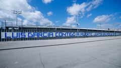 La pancarta de la Juvenil en el RCDE Stadium.