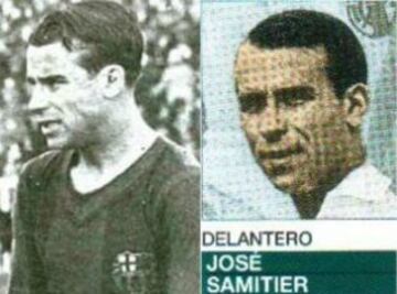 JOSÉ SAMITIER: El delantero jugó en las dos escuadras (15 años en Barcelona y 1 en el Real Madrid), y anotó 10 goles.