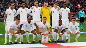 El once titular de la selección de Inglaterra contra Croacia.