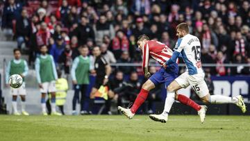 Alvaro Morata (Atletico de Madrid)  scores to make it (2,1)  La Liga match between Atletico de Madrid vs Espanyol at the Wanda Metropolitano stadium in Madrid, Spain, November 10, 2019 .