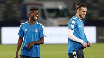 Vinicius y Bale, en un entrenamiento del Real Madrid.