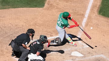 SCOTTSDALE, ARIZONA - MARCH 03: Randy Arozarena #56 of Team Mexico bats against the Arizona Diamondbacks during the fifth inning of the MLB exhibition game at Salt River Fields at Talking Stick on March 03, 2026 in Scottsdale, Arizona. Christian Petersen/Getty Images/AFP (Photo by Christian Petersen / GETTY IMAGES NORTH AMERICA / Getty Images via AFP)