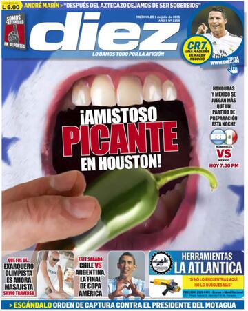 Las 28 portadas más incendiarias del diario Diez contra la Selección Mexicana