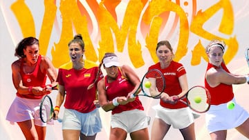 Cartel con el que la Real Federación Española de Tenis ha anunciado su alineación para la fase de grupos de la Billie Jean King Cup, con Carla Suárez como capitana.