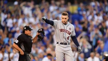 George Springer fue uno de los muchos frustrados que hubo en los Houston Astros en el estreno de las Series Mundiales.