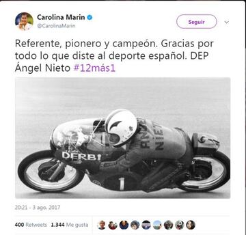 Los mensajes de despedida a Ángel Nieto en las redes