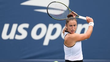 Sara Sorribes Tormo, en su partido contra Anhelina Kalinina en el US Open.