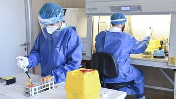 CATANIA, ITALY - MAY 22: The molecular biology laboratory of Cannizzaro Hospital where serological tests and blood tests are carried out to identify the Covid-19 virus on May 22, 2020 in Catania, Italy. Restaurants, bars, cafes, hairdressers and other shops have reopened, subject to social distancing measures, after more than two months of a nationwide lockdown meant to curb the spread of Covid-19. (Photo by Fabrizio Villa/Getty Images)