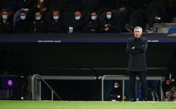 Soccer Football - Champions League - Group D - Real Madrid v Shakhtar Donetsk - Santiago Bernabeu, Madrid, Spain - November 3, 2021 Real Madrid coach Carlo Ancelotti REUTERS/Sergio Perez