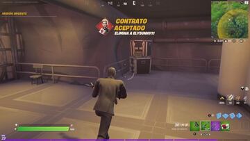 Aceptamos un contrato. El juego nos ense&ntilde;ar&aacute; el retrato del skin que est&aacute; usando el jugador a eliminar