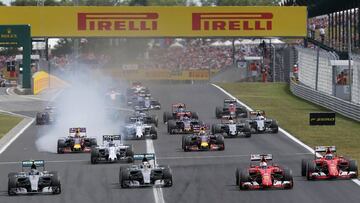 Salida del GP Hungría 2015.