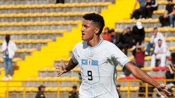 El castillista Álvaro Rodríguez (18 años) celebra uno de sus dos goles a Venezuela en el Sudamericano Sub-20.