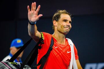 Rafael Nadal after his loss against Australia's Jordan Thompson in Brisbane.