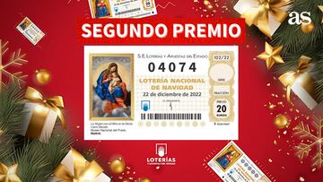 04074, segundo premio del sorteo de la Lotería de Navidad 2022.