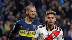Benedetto se mofó de Montiel en la celebración del gol