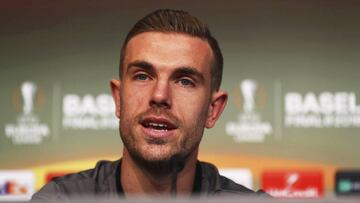 Jordan Henderson, durante la rueda de prensa.