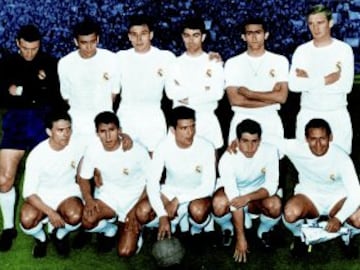 The starting XI against Partizan: Araquistáin, Pachín, De Felipe, Zoco, Sanchis, Pirri, Velázquez, Serena, Amancio, Grosso and Gento. The final was played at the Heysel stadium in Brussels.