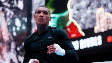 Conor Benn durante un entrenamiento a puerta abierta.
