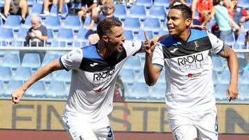 Luis Muriel celebra el primer gol en el Genoa-Atalanta