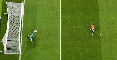 Akinf¨¦ev registra la marca ¡®el pie de Dios¡¯ por el penalti que par¨® a Aspas en 2018