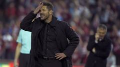 Simeone, durante el partido.