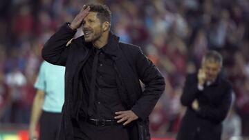 Simeone, durante el partido.