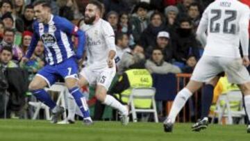 El Madrid logró el 56% de la posesión en la primera parte, pero en la segunda bajó al 50%.