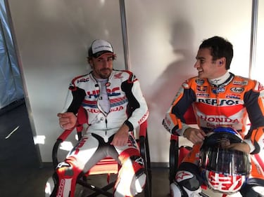 Alonso, con la Honda de MotoGP mientras le piden ir a Mercedes