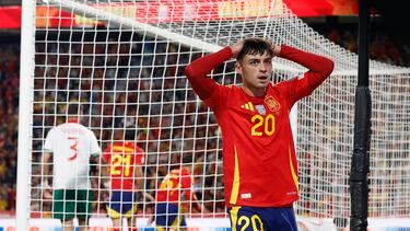 Pedri, en el encuentro ante Bulgaria.