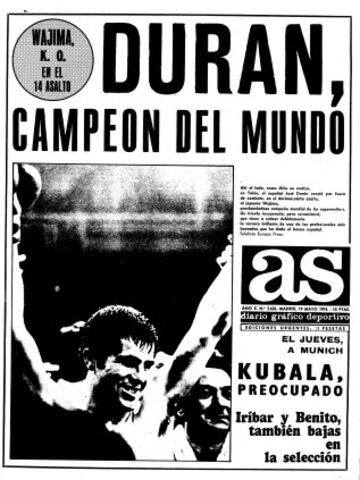 A la una de la tarde del 18 de mayo de 1976 José Durán paralizó España entera que, enganchada al televisor, esperaba celebrar el quinto título mundial del boxeo nacional. Durán cumplió y con su puño derecho conquistó la tierra de los samurais: Japón. 