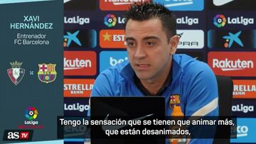 Xavi echa un capote a sus jugadores y manda un mensaje de confianza