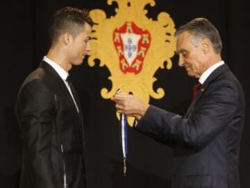 El delantero del Real Madrid y la selecci¨®n lusa, Cristiano Ronaldo ha sido nombrado Gran Oficial de la Orden del Infante D. Henrique por el presidente del pa¨ªs An¨ªbal Cavaco, durante un acto celebrado en el Palacio de Belem, Lisboa, Portugal