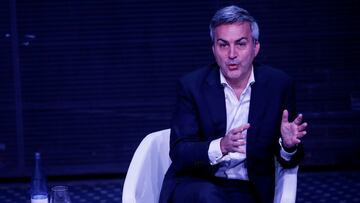 El candidato a la presidencia del FC Barcelona, Victor Font, durante su participaci&oacute;n en un debate 