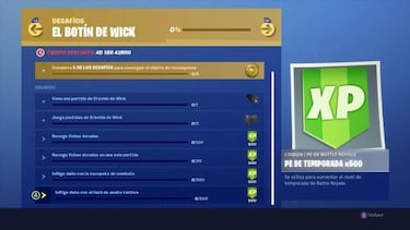 Fortnite: guía de los desafíos de El botín de Wick
